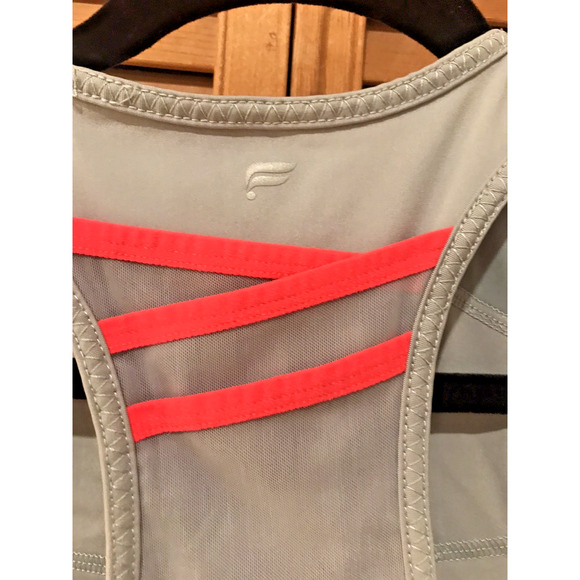 Fabletics Women's Gray Trinity High Impact Sports Bra Racerback Strap. 14"w 14"L - Picture 3 of 5